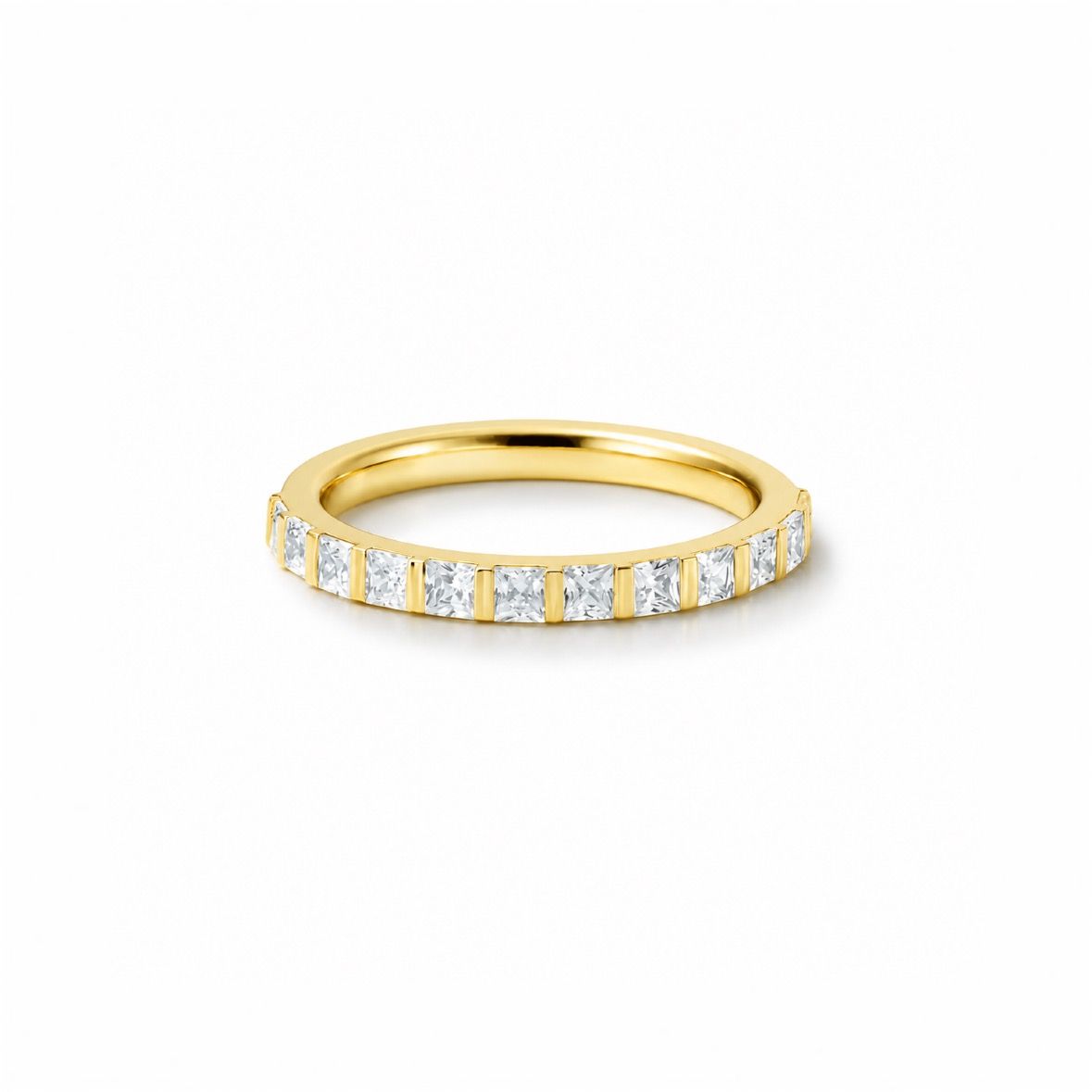 【お取り寄せ注文可能】Square Half Dia Ring(K18 YELLOW GOLD)