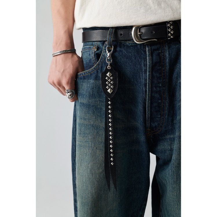 【残りわずか】Studs Leather Long Key Ring