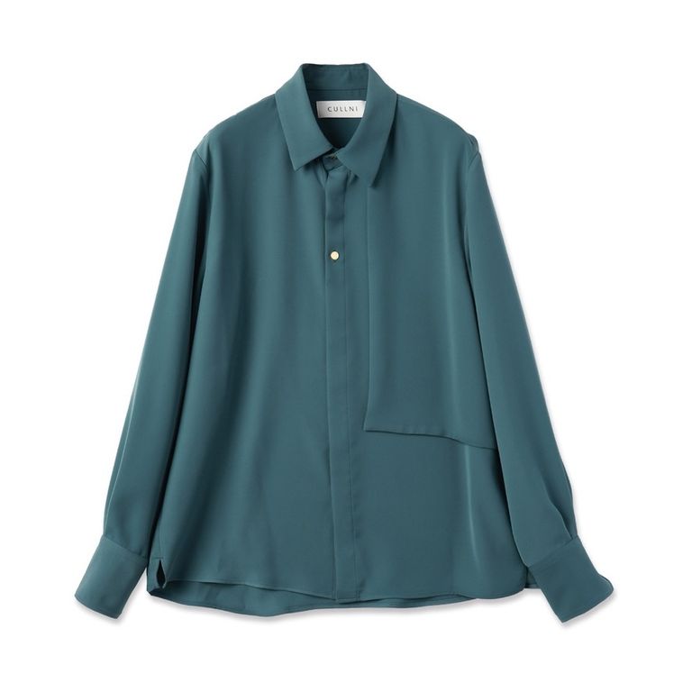 CULLNI - 【残り一点】Dry Double Satin Asymmetrical Long Sleeve 