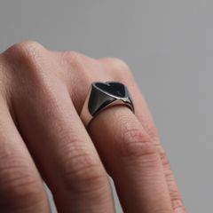 【お取り寄せ注文可能】Rough Heart Pietersite Stone Ring(BLACK×SILVER)