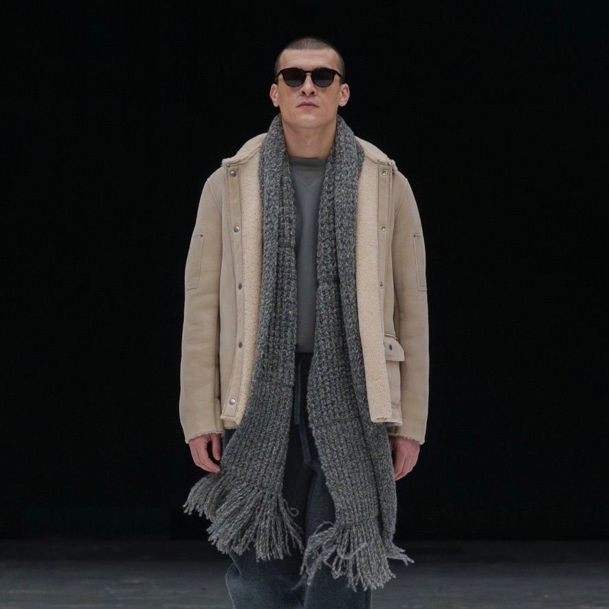 【残り一点】Baby Alpaca Big Waffle Long Stole