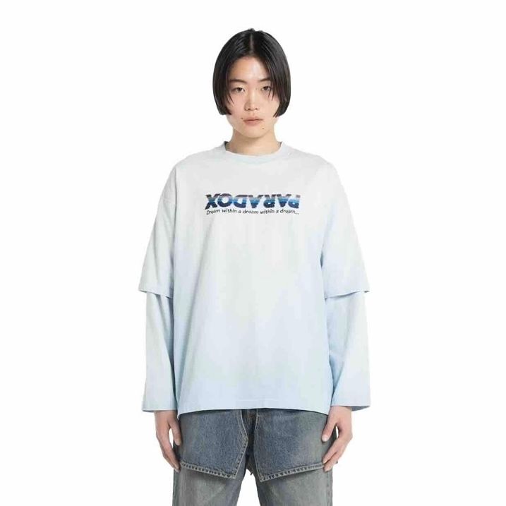 【残りわずか】"PARADOX"Embroidery Switching Tee