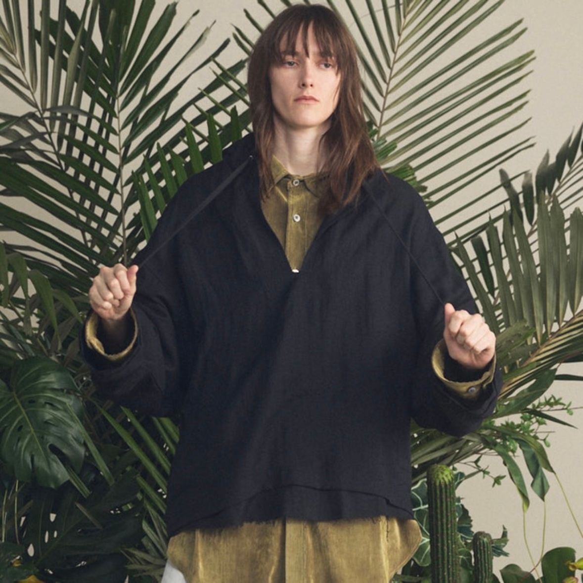 【残り一点】Deep Front Neck Prime-Over Mexican Shirt Hoodie