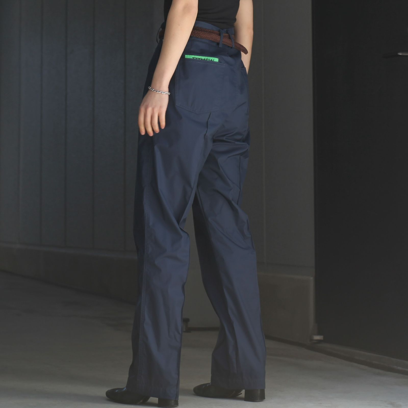 TTT_MSW 22SS Jersey straight pants navy スラックス ショップ