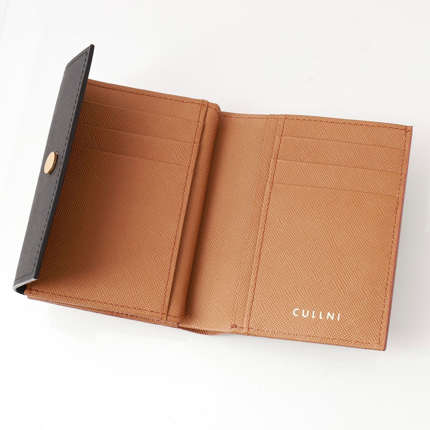 【残りわずか】Leather Flap Mini Wallet with A Clasp