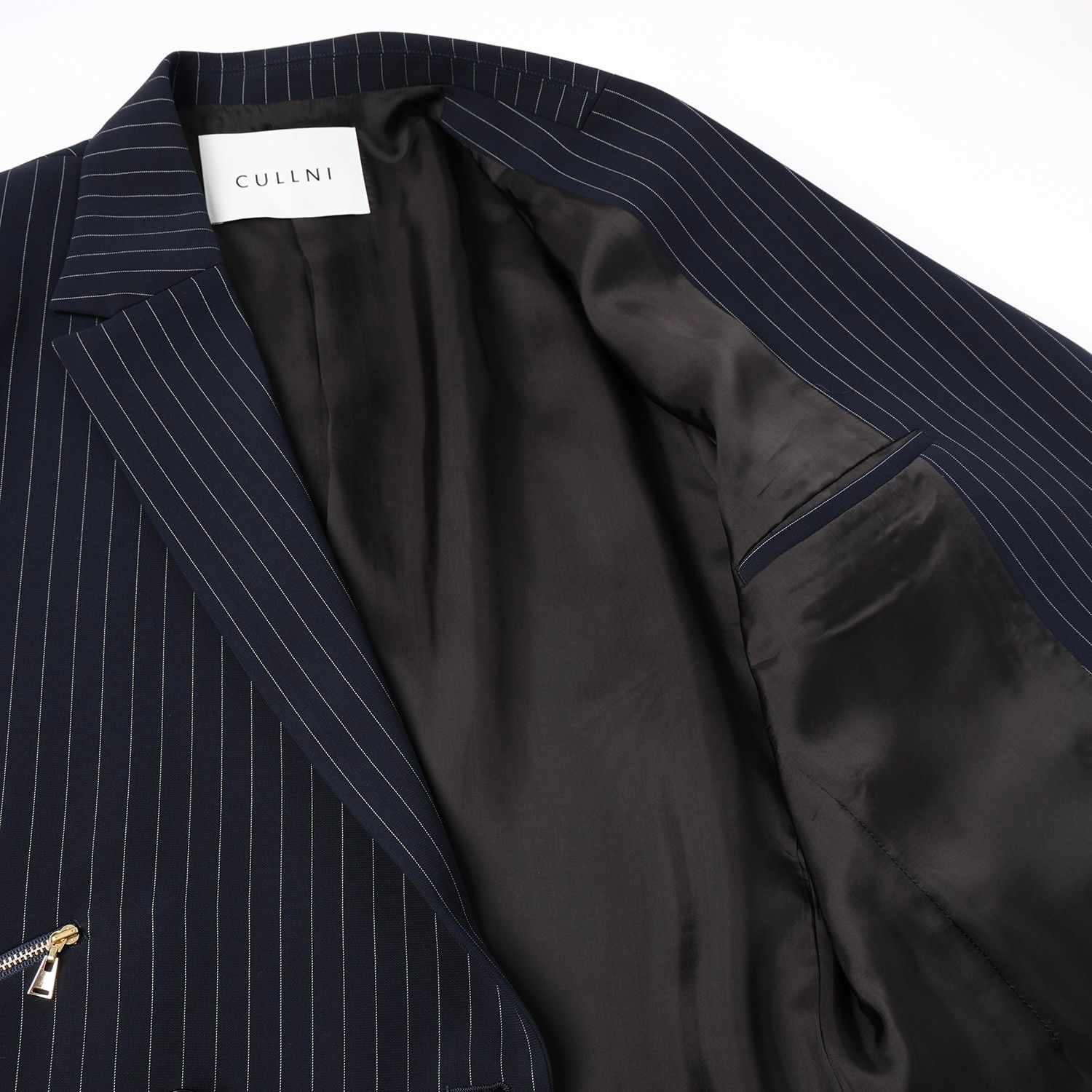 CULLNI - 【残り一点】Stripe Double Satin Zip Pocket Tailored Jacket | ACRMTSM  ONLINE STORE