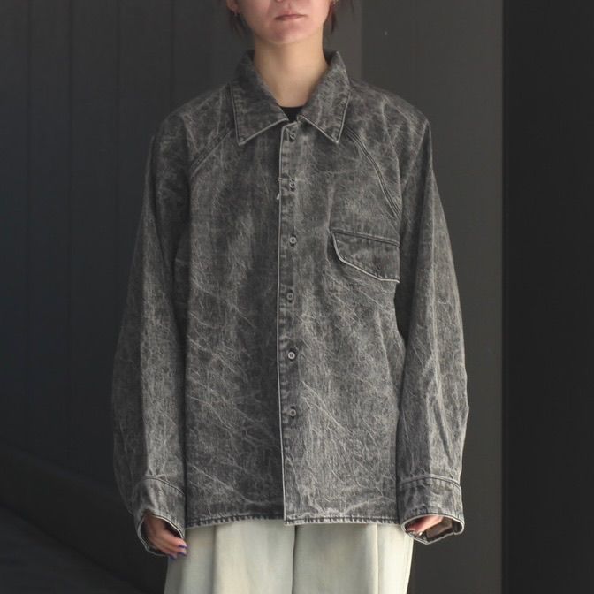 【残り一点】ピグメントプリントデニムシャツジャケット