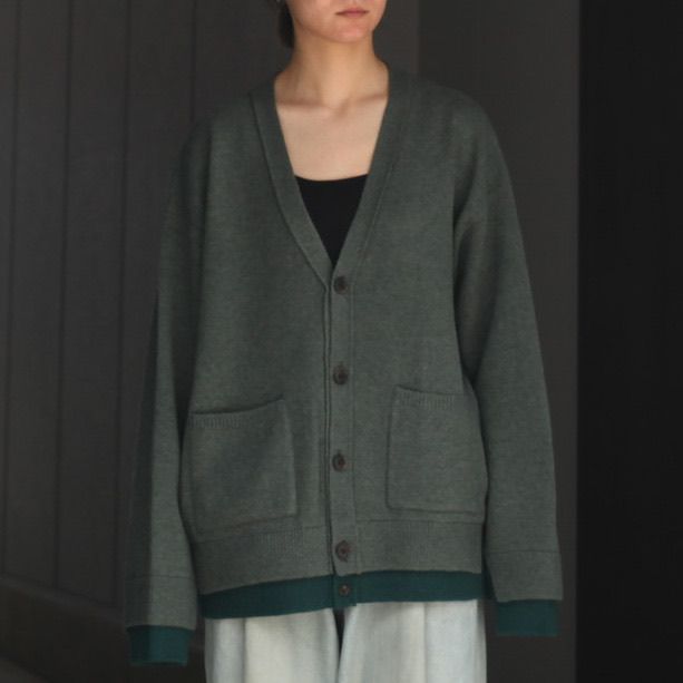 YOKE connecting cardigan green | myglobaltax.com