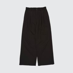 【残り一点】Wool Washer Twill 2pleated Wide-leg Easy Trousers