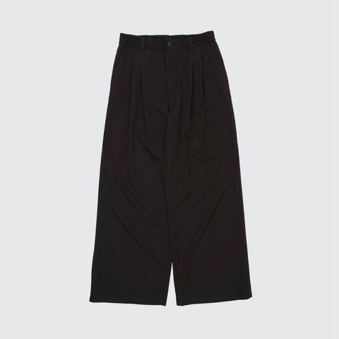 【残り一点】Wool Washer Twill 2pleated Wide-leg Easy Trousers