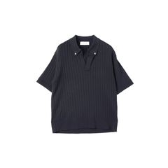【残り一点】Wide Rib Skipper Collar Short Sleeve Knit