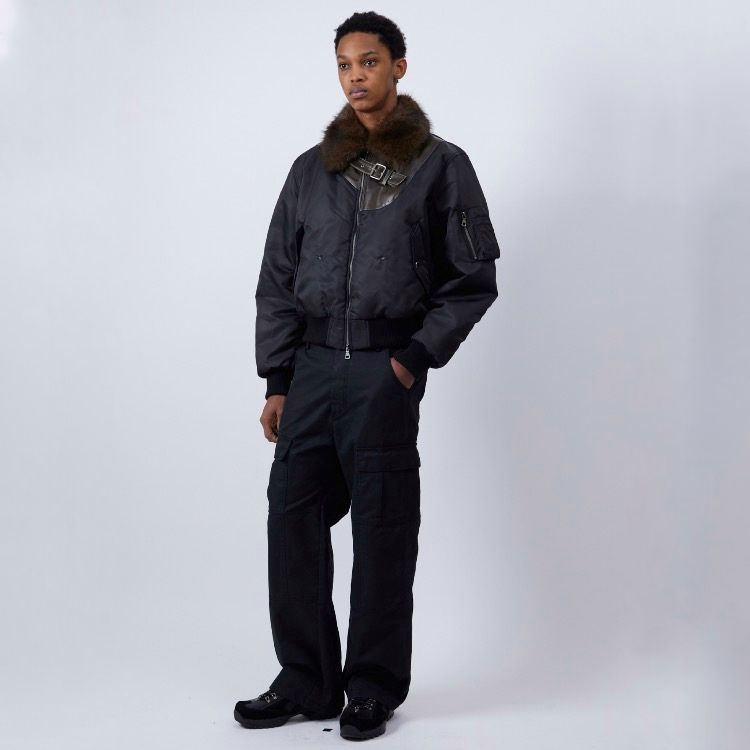 【残り一点】Fur Collar Leather Patch MA-1 Bomber