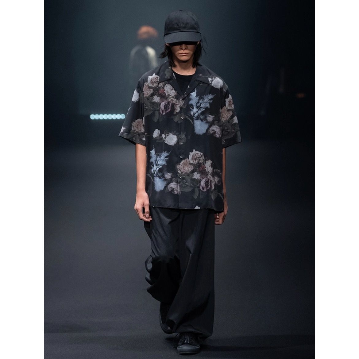 トップス LAD MUSICIAN Dechine Rose+Cat O/C SS LAD MUSICIAN - 【残り一点】Dechine Rose+Cat O/C SS Shirt