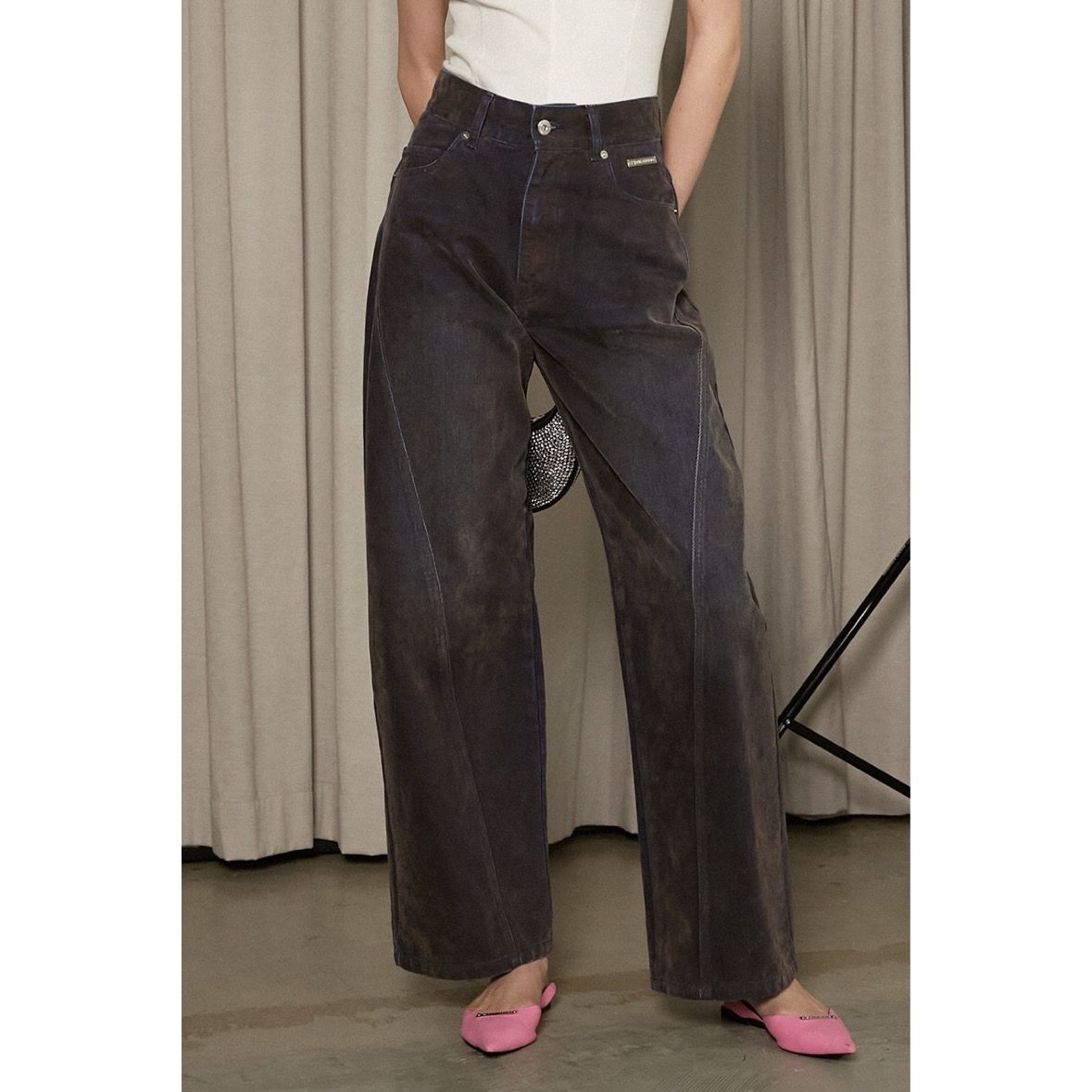 【残り一点】Curve Line Flocky Denim