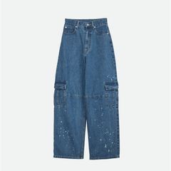 【残り一点】Denim Discharge Printhing Cargo Pants