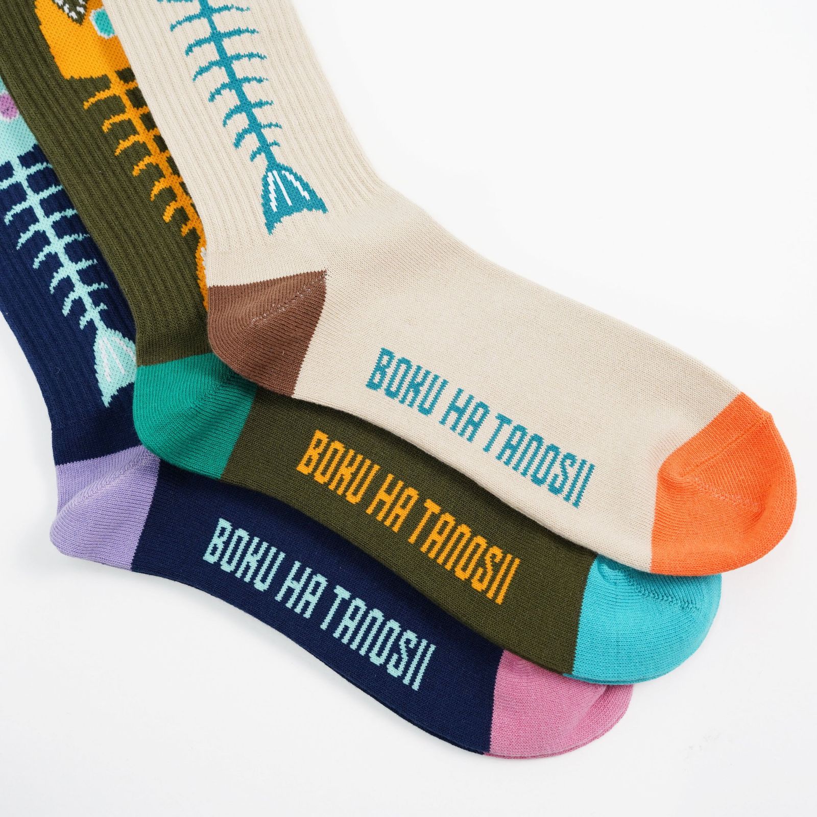 【残りわずか】Boku Tano Socks(魚骨)