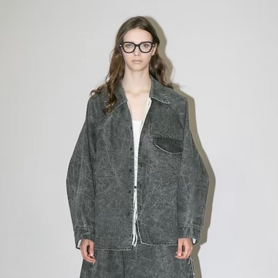 【残り一点】ピグメントプリントデニムシャツジャケット