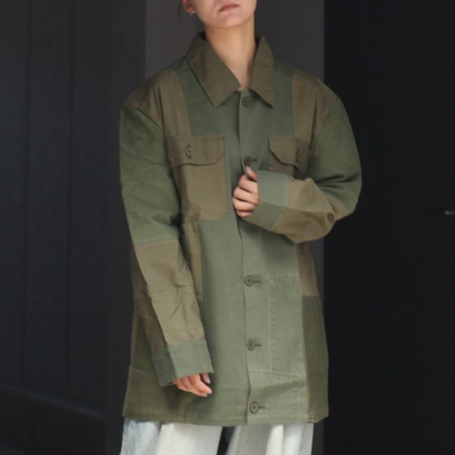 SEEALL - 【残り一点】Reconstructed Oversized Military Shirts_1(S