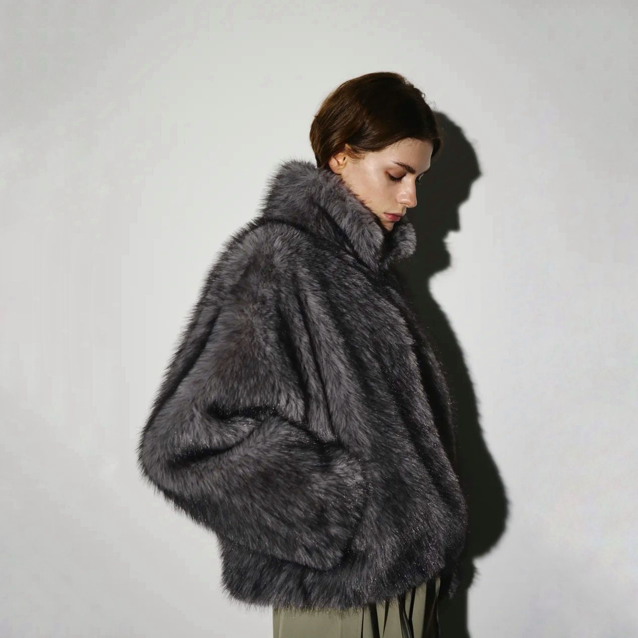 【残り一点】High Collar Faux Fur Jacket