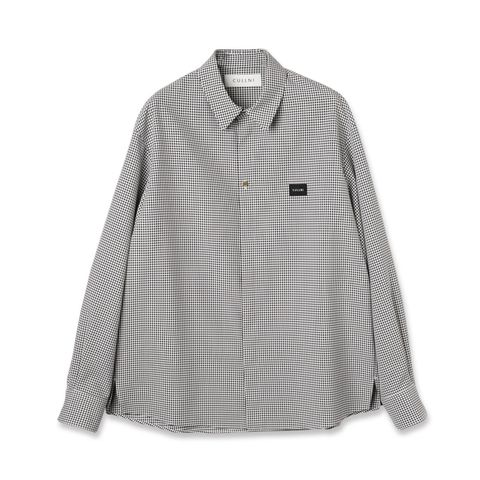【残り一点】Gingham Check Front Fly Embroidery Patch Shirt