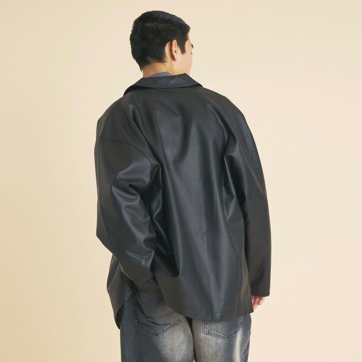 【残り一点】Synthetic Leather Half Coat