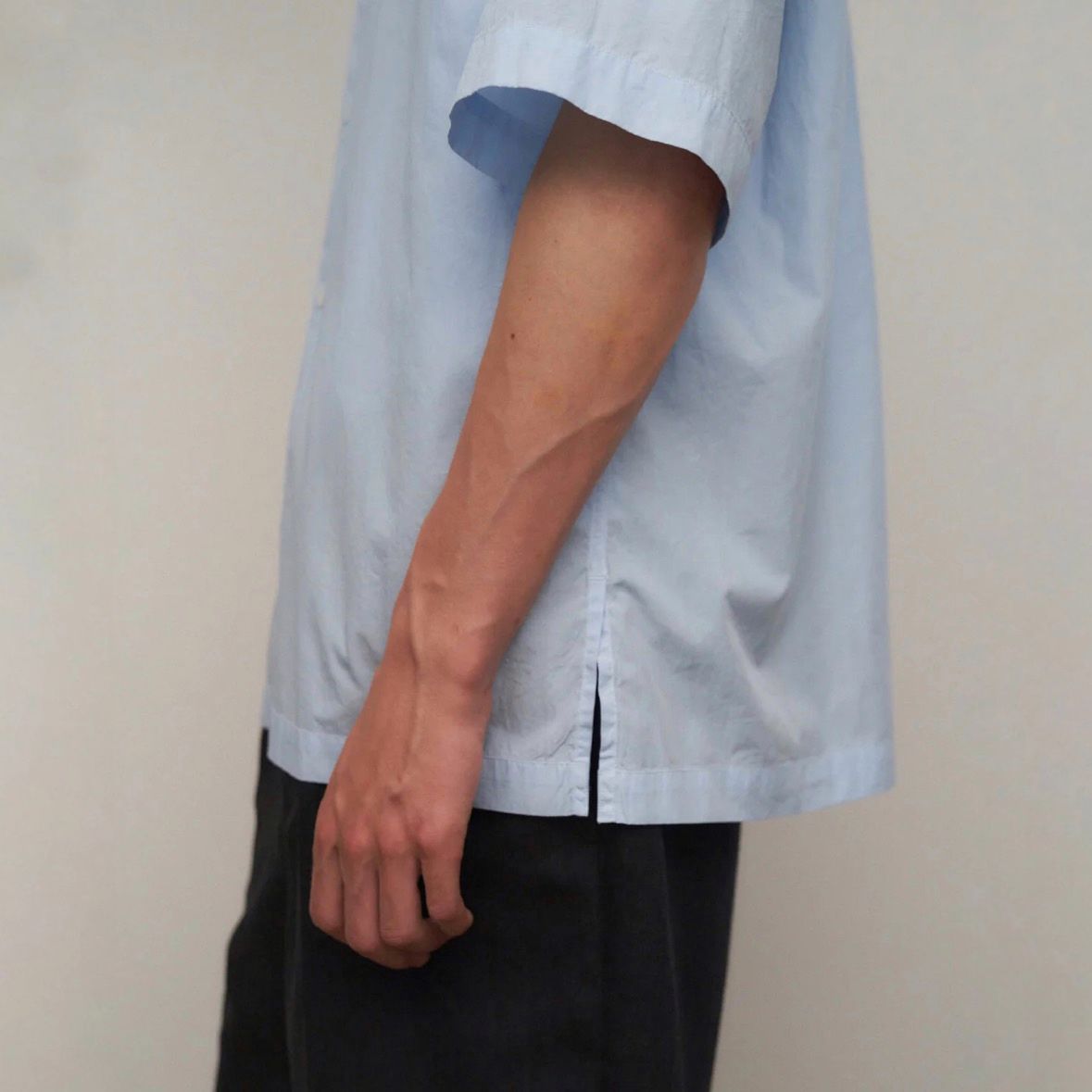 【残り一点】Shrink Cotton Lawn Oversized Half Sleeve Shirt