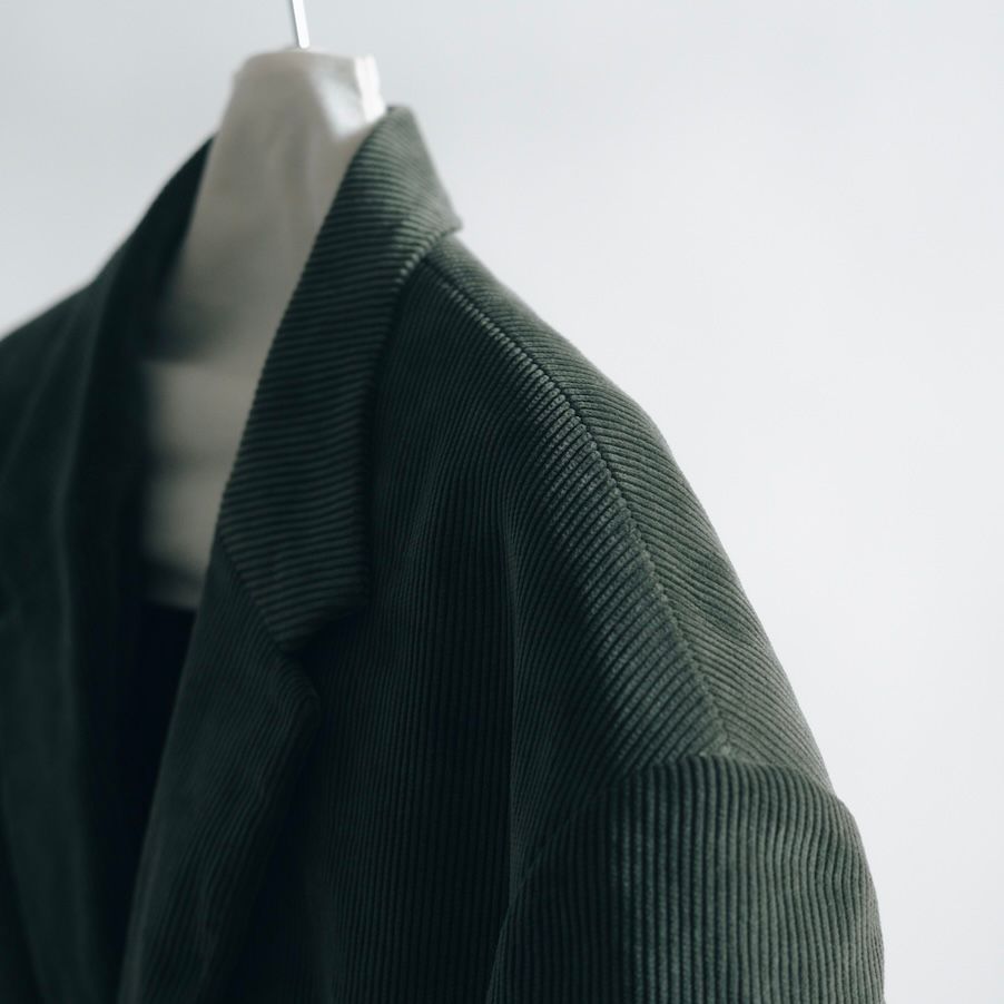 【再販売通知受付可能】Round Big Shoulder Corduroy Jacket