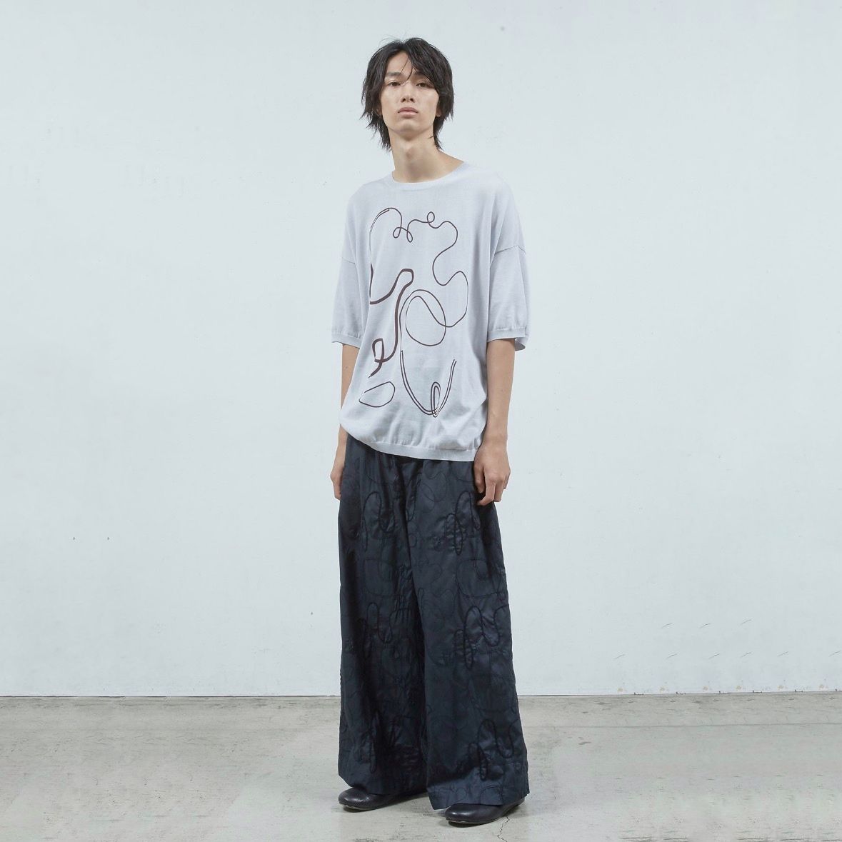 【残り一点】ステッチプリントショートSLニットPO