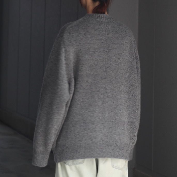 【残り一点】Cashmere/Sable Tweed Knit Crew Neck LS
