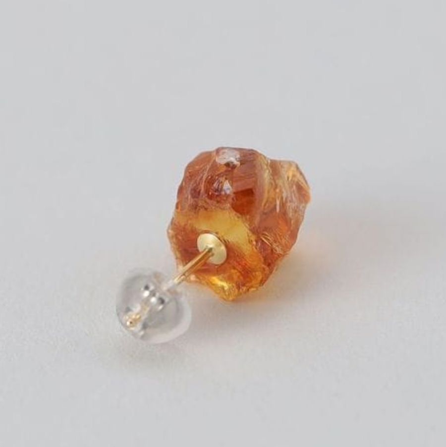 【お取り寄せ注文可能】Rough Stone Citrine Earrings(両耳用）
