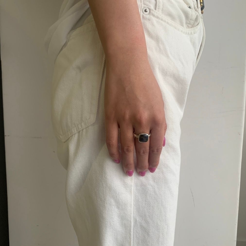 【お取り寄せ注文可能】Square Cabochon Pietersite Stone Ring