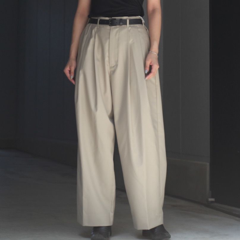 【残り一点】マシンウォッシャブルウールタックパンツ