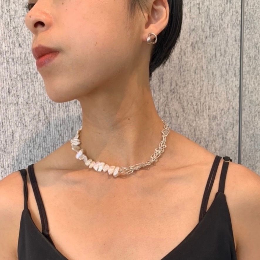 PREEK - 【お取り寄せ注文可能】Braid Chain Squre Pearl
