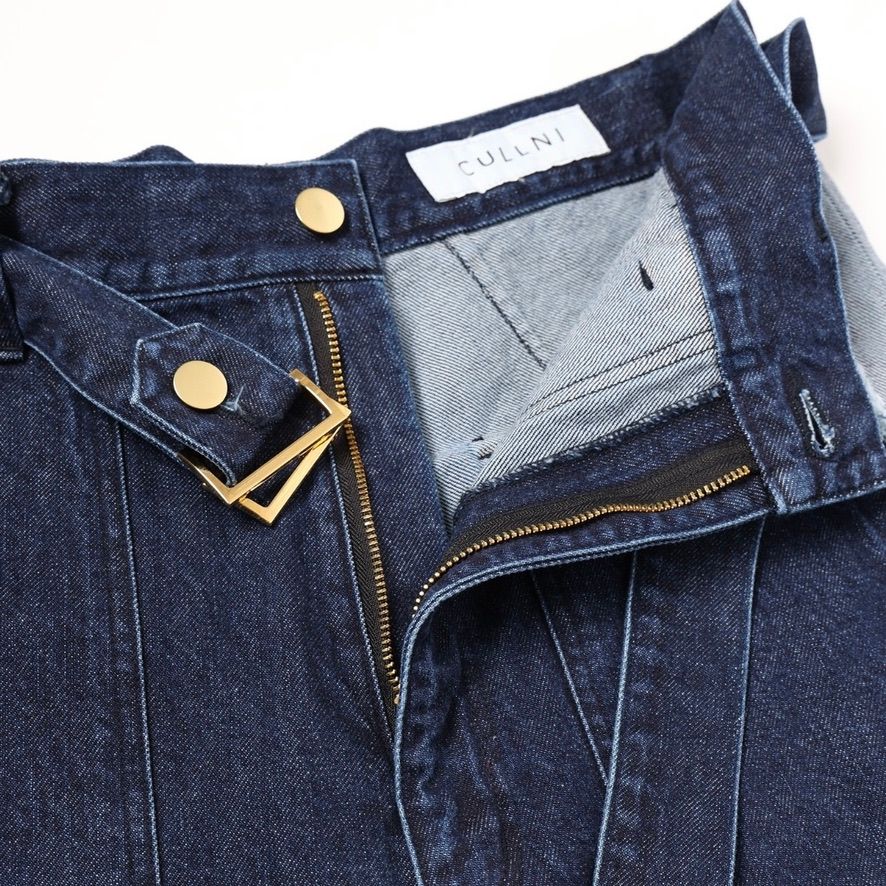 CULLNI - 【残り一点】Side Fringe Wide Denim Pants with Long Belt