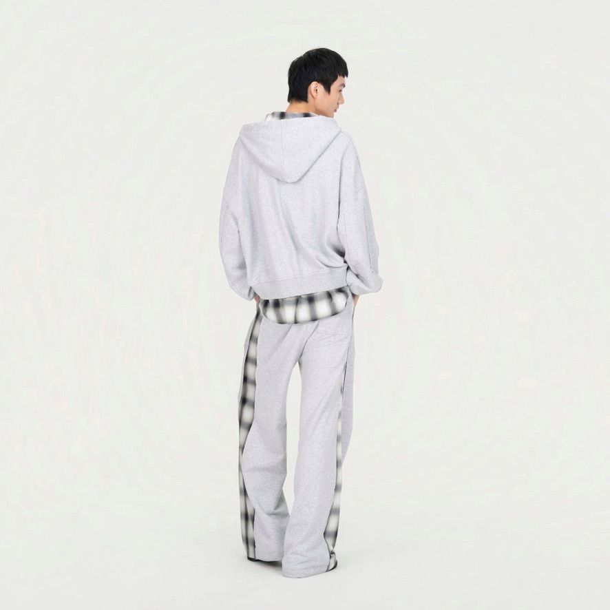 【残り一点】2in1 Zip Hoodie with Check Shirt