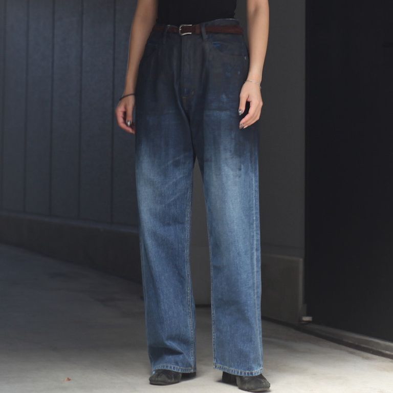 YOKE - 【残り一点】Hand Painted Denim Wide Straight Pants 