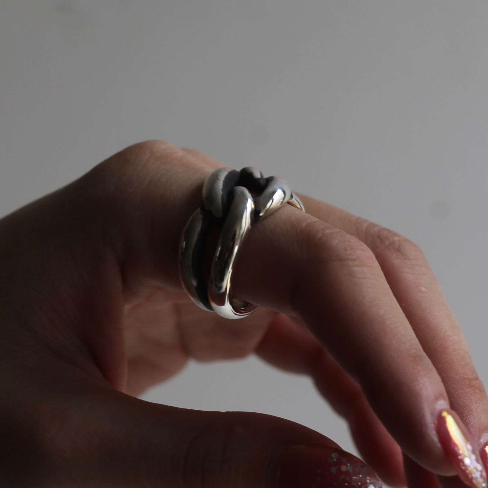 【お取り寄せ注文可能】Curb Chain Ring L(SILVER)