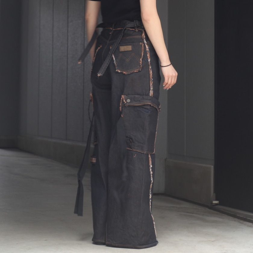 【残りわずか】Slash Seam Twist Cargo Jeans(PERSIMMON TANGY DYED)