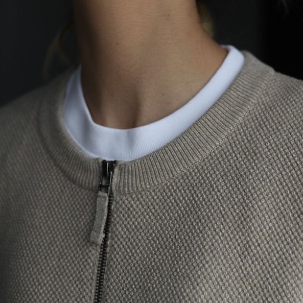 【残りわずか】Moss Stitch Zip Vest