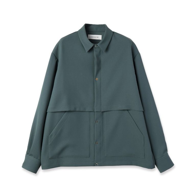CULLNI - 【残り一点】Stretch Double Cloth Layerd Shirt Jacket 