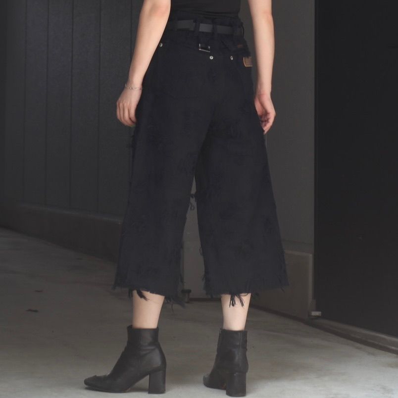 【残り一点】Cut Off Heavy Short Boro Crust(NOIR)