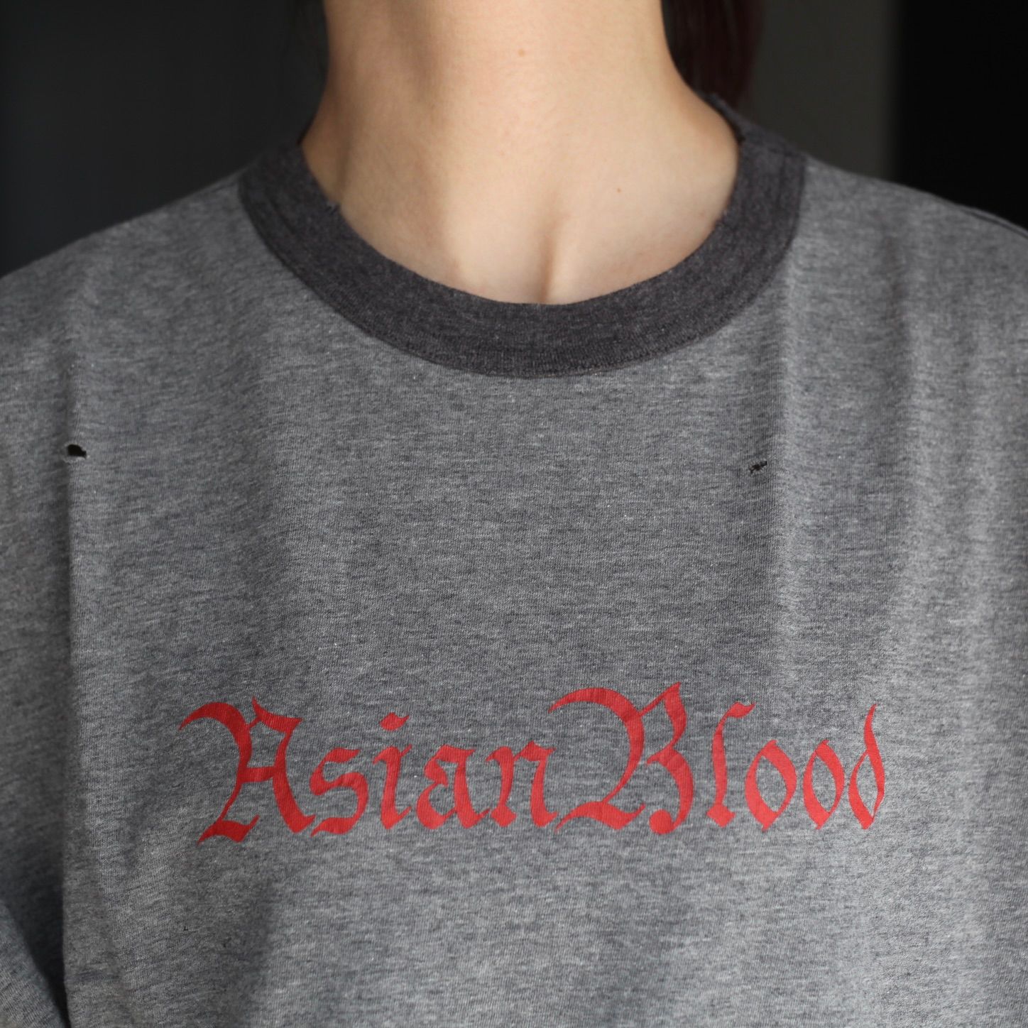【残り一点】Distressed Trim T-shirt(ASIANBLOOD)