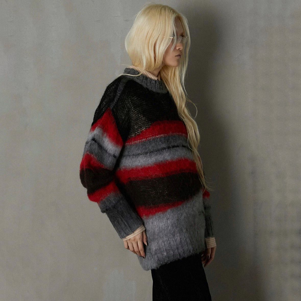 【残り一点】Mohair Border Knit