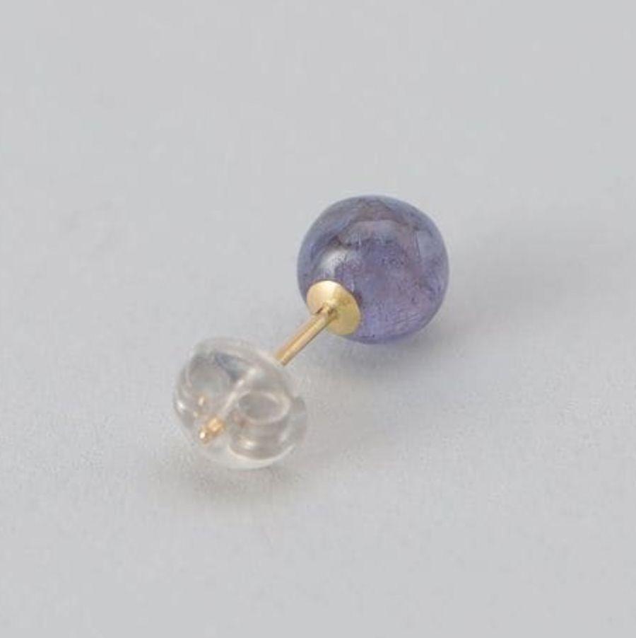 【お取り寄せ注文可能】Rough Stone Blue Zoisite Earrings(両耳用）