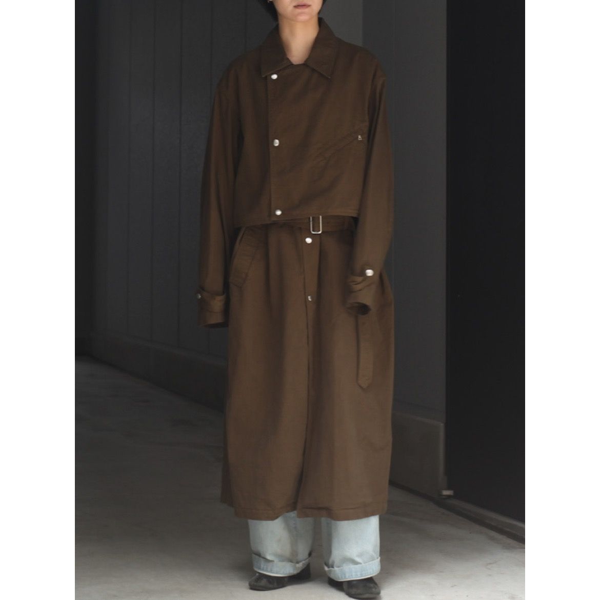 yoke detachable duster coat