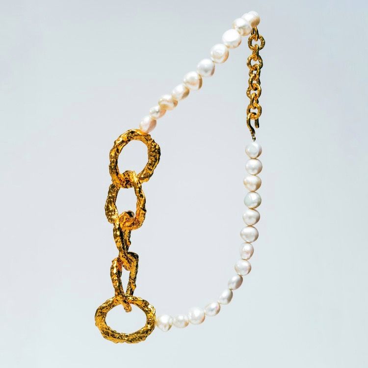 【お取り寄せ注文可能】Baroque Pearl Melted Chain Necklace