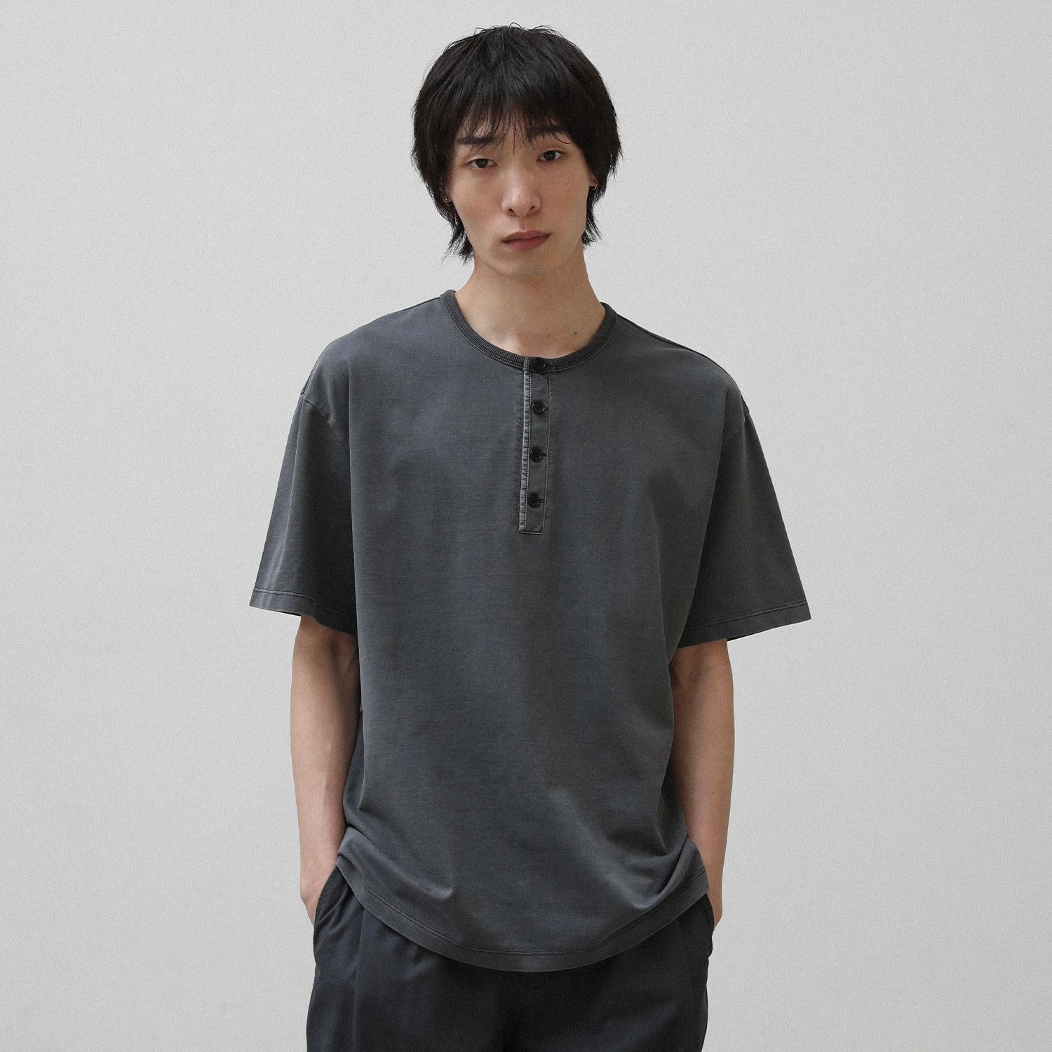【残り一点】French Henry Neck Garment Tee