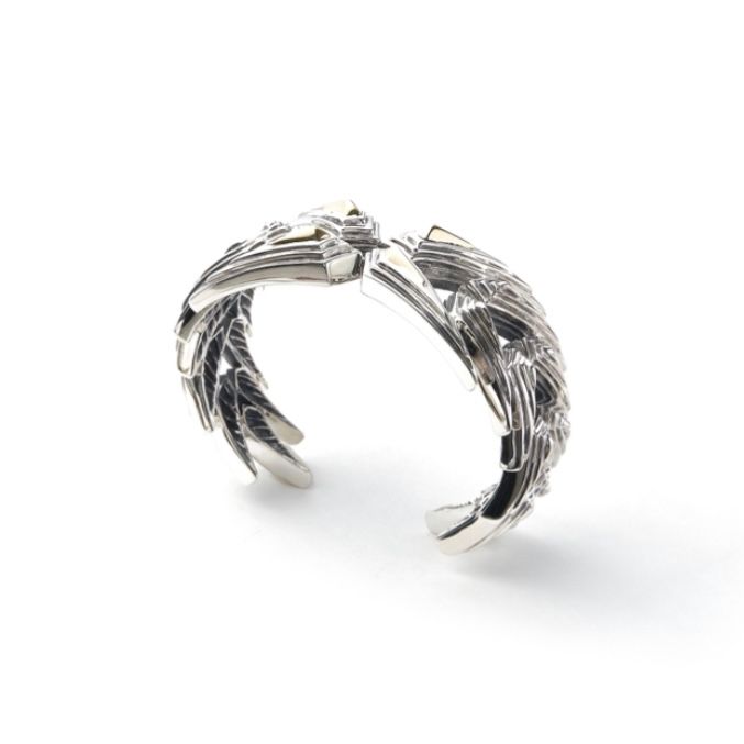 【お取り寄せ注文可能】Ice Blaze Wreath Bangle(SILVER×GOLD)