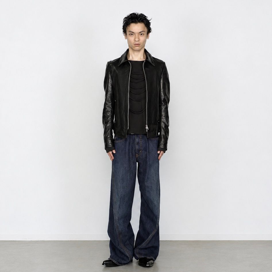 【残り一点】3D Twisted Wide Leg Jeans
