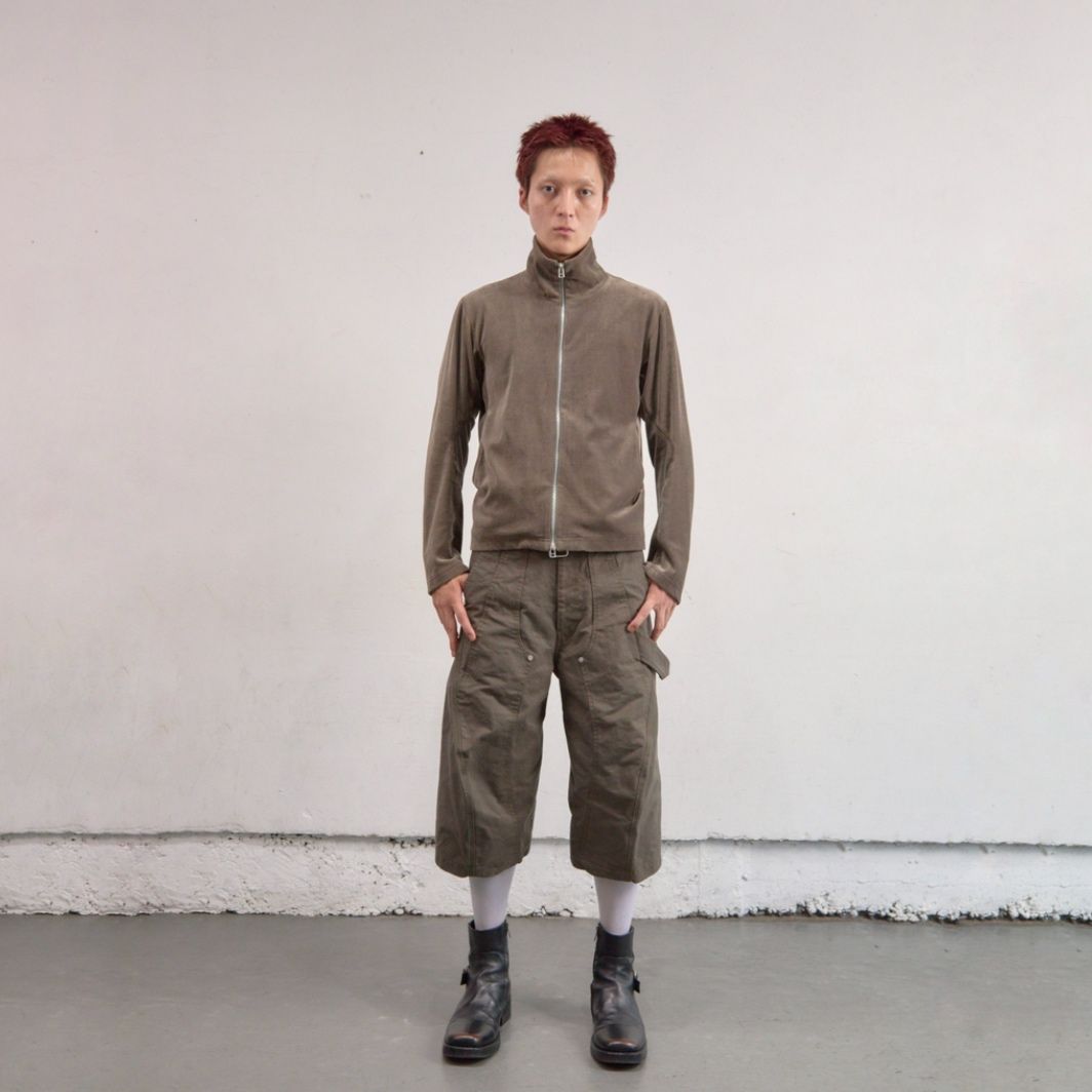 【残り一点】Curved Leg Double Knee Work Short Pants
